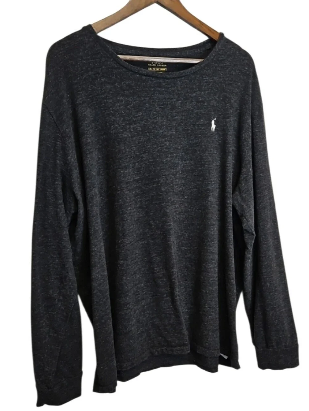 Polo Ralph Lauren Heathered Gray Long Sleeve Polo, Size XXL.